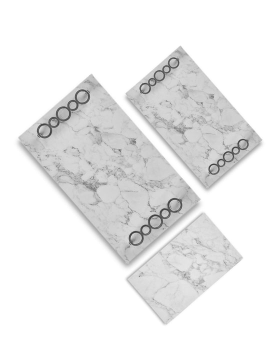 Marble Grey And White Rectangle Tray 1