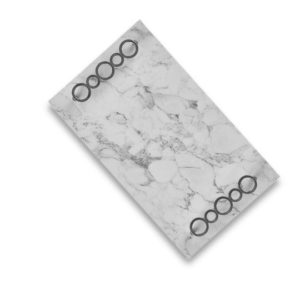 Marble Grey And White Rectangle Tray-Silver Rings-Medium