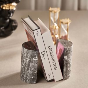 Marble Grey Bookends