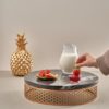 Marble Round Gold Tray With Stainless Base 2