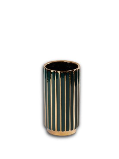 Porcelain Green And Gold Vase