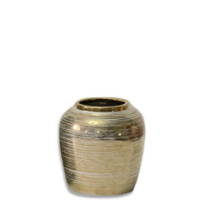 Porcelain Mirrored Gold Vases Set Of 2-Small