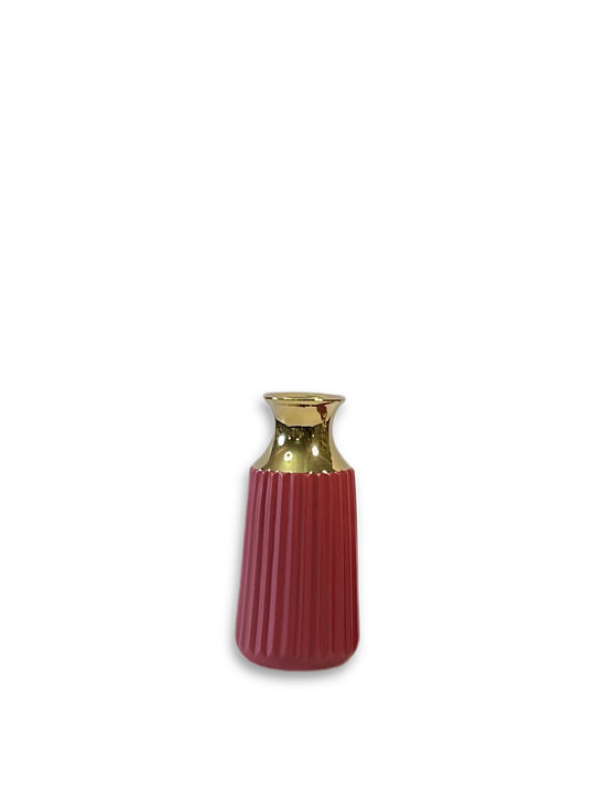 Porcelain Red And Gold Vases-Small