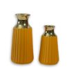 Porcelain Yellow Vases with Gold Top 1