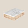 Rectangular Marble And Stainless Steel Food Tray 1