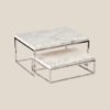 Rectangular Marble Tray With Stainless Base 1