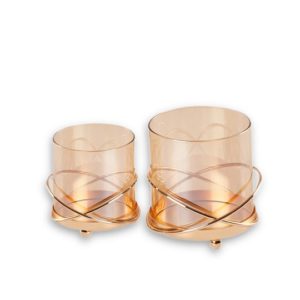 Rose Gold Candle Holders Set Of 2