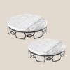 Round Stainless Steel Display Tray With Marble Top 6
