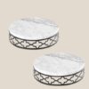 Round Stainless Steel Tea Set Tray With Marble Top 4