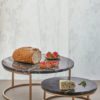 Stainless Circle Gold Serving Tray Set Of 2 2