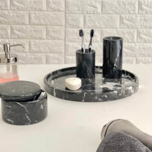 Bathroom Black Marble Set