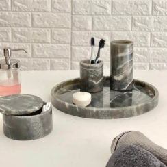 Bathroom Grey Marble Set
