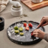 Marble Black Round Serving Tray 1