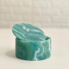 Turquoise Blue Marble Cotton Pad Holder 1