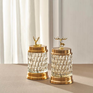 Gold decorative jars set
