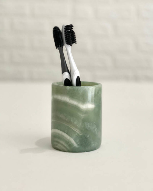 Green Marble small brush holder