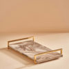 Gold Serving Tray with Grey Marble Top 1