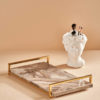 Gold Serving Tray with Grey Marble Top 2