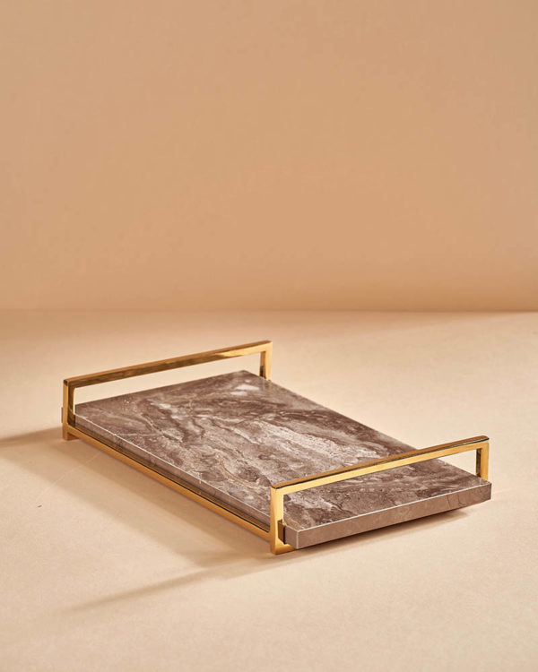 Luxurious Gold Grey Tray