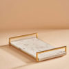 White Marble Tray with Stainless Steel Frame 1