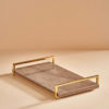 Gold Rectangle Tray with Beige Marble Top 1