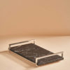 Silver Display Tray with Black Marble Top 1