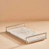 White Marble Tray with Stainless Steel Frame 2