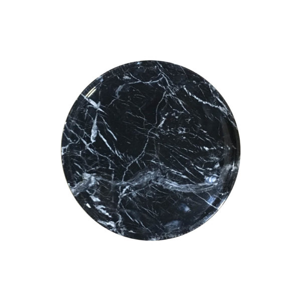 Mila Round Black Natural Marble Side Table