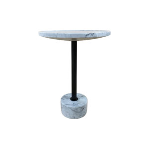 Mila Round White Natural Marble Side Table
