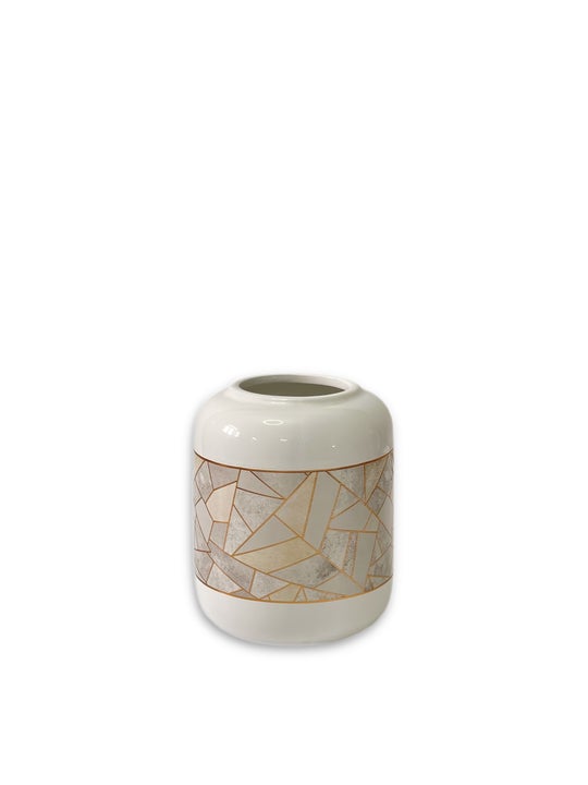Porcelain gold and white vase