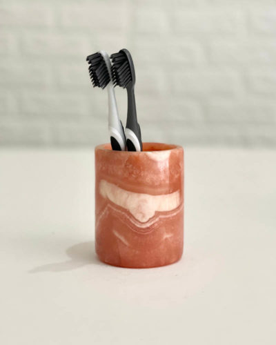 Red Marble small brush holder