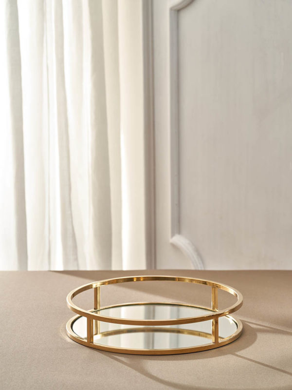 Shinny Gold Stainless circular tray
