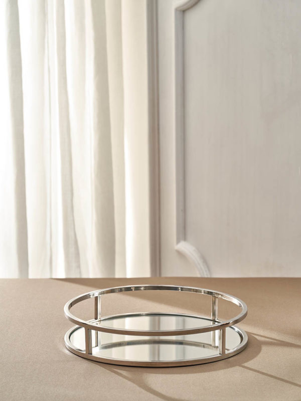 Shinny Silver Stainless circular tray