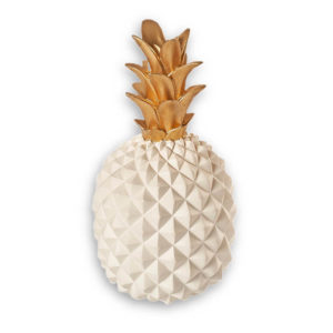White & Gold Decorative Pineapple