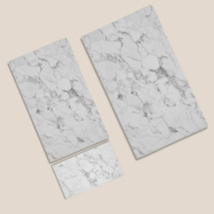 White & Grey Marble Alike Platters Full Set