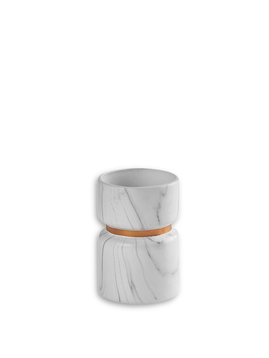 White Porcelain Vase With Marble Texture
