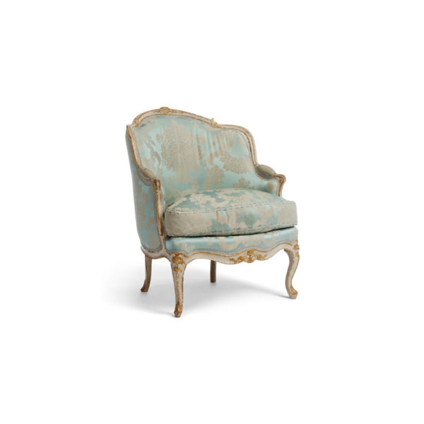 baby blue french louis armchair