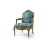 Vintage Blue Armchair with Silver Pattern 1