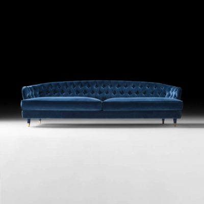 vintage blue velvet sofa