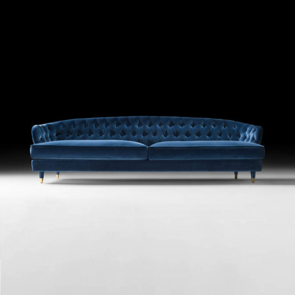 vintage blue velvet sofa