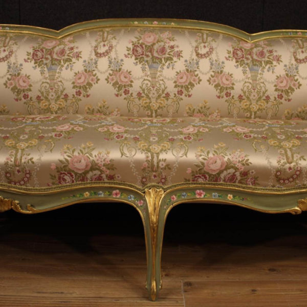 vintage floral sofa-Front