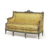 Yellow Louis Style Sofa with Grey Wooden Frame 1
