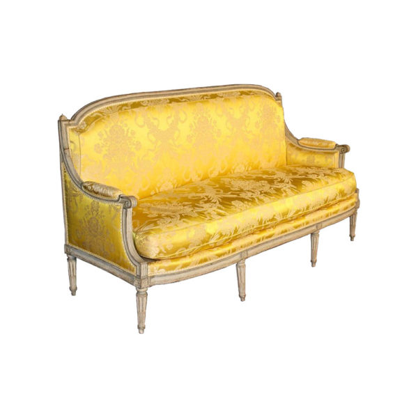 yellow vintage 3 seater sofa