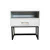 Ascot Bedside Table with Shelf and Stainless Leg 4