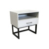 Ascot Bedside Table with Shelf and Stainless Leg 1