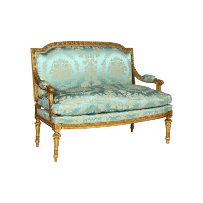blue french 2 seater sofa
