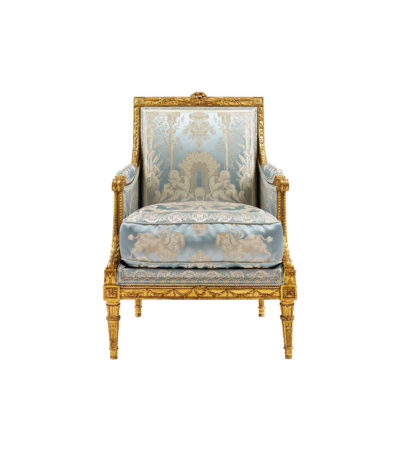 blue french antique armchair