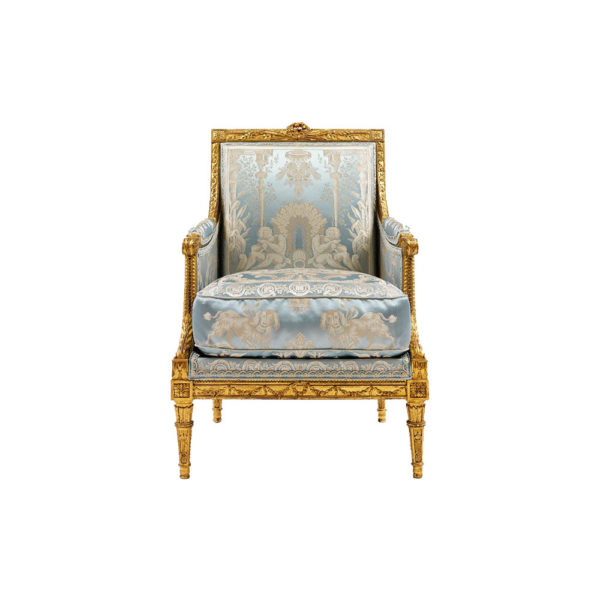 blue french antique armchair