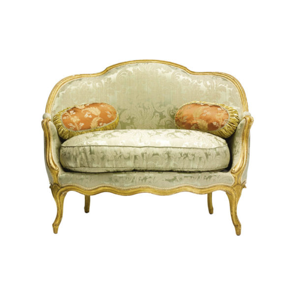 green small french style sofa