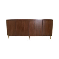 Nathan Oval Dark Brown Sideboard with Brass Inlay Front
